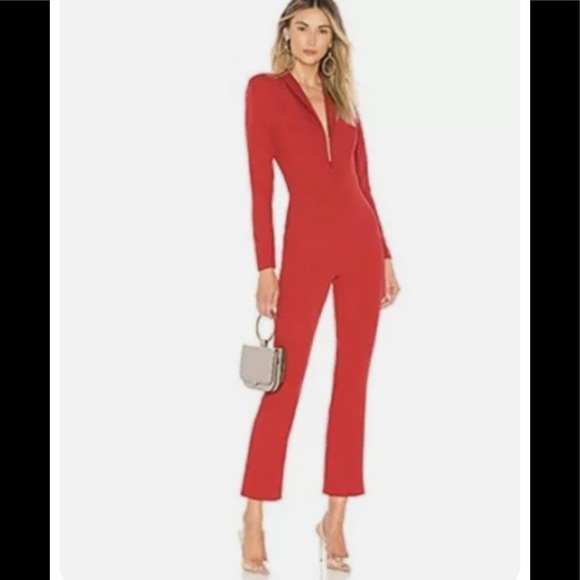 L'Academie Pants - L'Academie The Julia Jumpsuit in Scarlet Red SzLarge